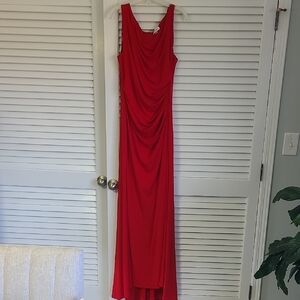 Calvin Klein Collection Red Sleeveless Maxi Gown